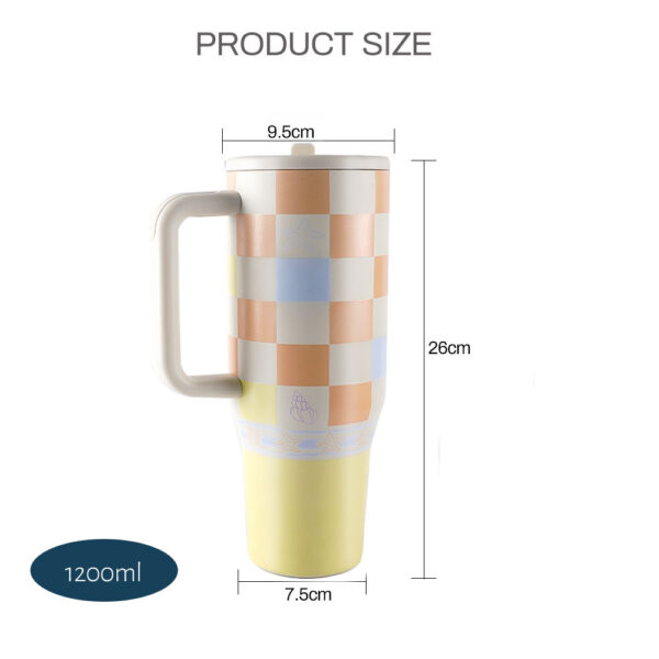 Insulated Stainless Steel Travel Tumbler with Straw and Handle