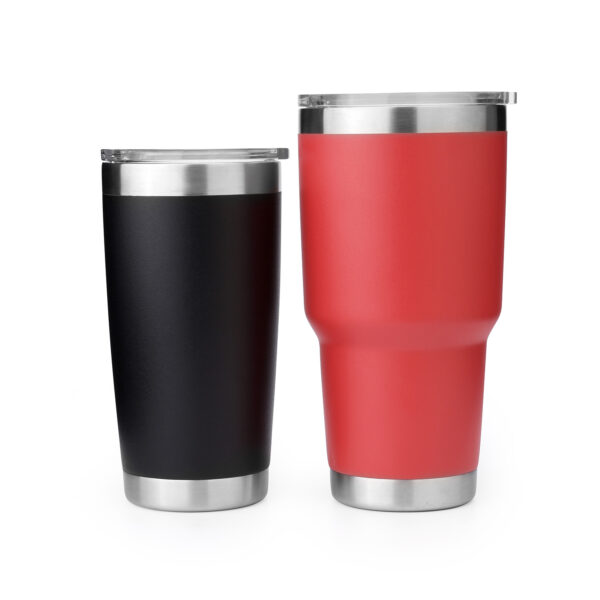 Vacuum Insulated Stainless Steel Coffee Tumbler with Clear Lid